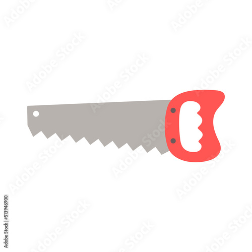 vector illustration of cartoon handsaw isolated on white