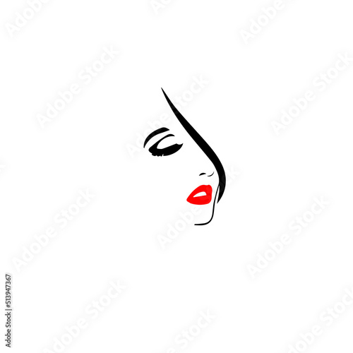 Creative Professional Trendy and Minimal Letter Beauty Logo Design in Black and White Color, Beautiful Girl Icon Logo in Editable Vector Format