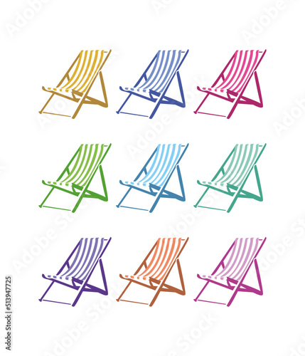 Multicoloured Stylised Deckchair Illustration