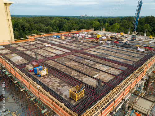 Картината върху платно High Rise Construction Site in North Hills, Raleigh North Carolina