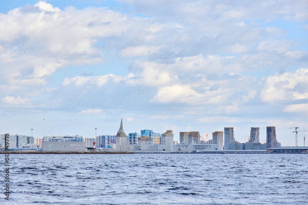 View of various cityscapes from the water