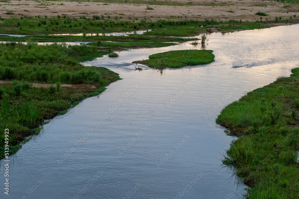 The Letaba river on a moody morning in the Kruger Park in South Africa The Letaba river on a moody morning in the Kruger Park in South Africa