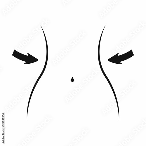 Slim figure, weight loss and healthy lifestyle icon. Vector illustration.