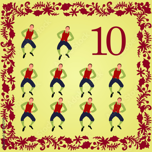 The 12 Days of Christmas 10th Day Ten Lords A Leaping