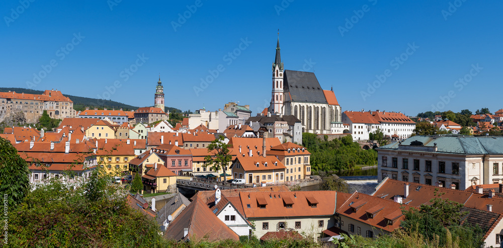 Townscape of Cesky Krumlov, Czech Republic on beautiful summer day