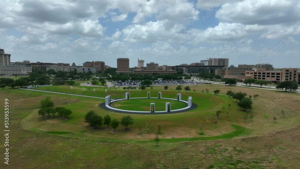 Texas A and M University. Aerial approach on sunny summer day. Aggieland in College Station, TX. Huge land grand institution. Home of George HW Bush Library. Texas A and M University. Aerial approach on sunny summer day. Aggieland in College Station, TX. Huge land grand institution. Home of George HW Bush Library.