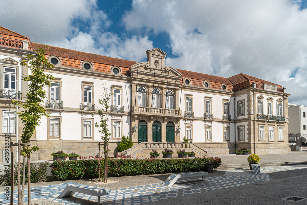 Praça da Republica is located in front of the City Hall building in the historic center of the Ovar city. Aveiro, Portugal