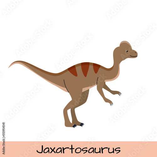 Jaxartosaurus dinosaur vector illustration isolated on white background. © Janna7