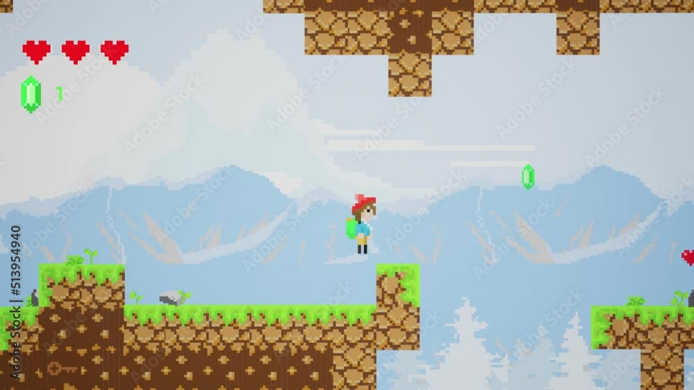Retro 8 Bit Eighties Inspired Console Arcade Video Game. Playback for ...