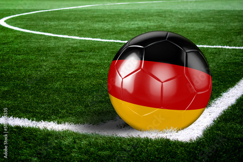 Germany Soccer Ball on Field at Night