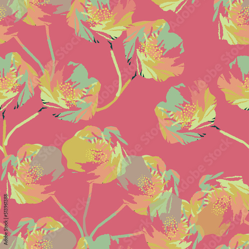 seamless abstract rose flowers pattern background   greeting card or fabric