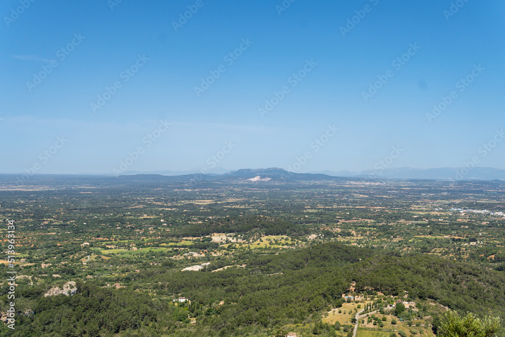 Aerial view of the interior of the island of Mallorca