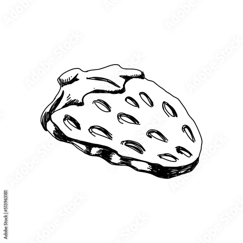 Strawberry jelly candy, retro hand drawn vector illustration.
