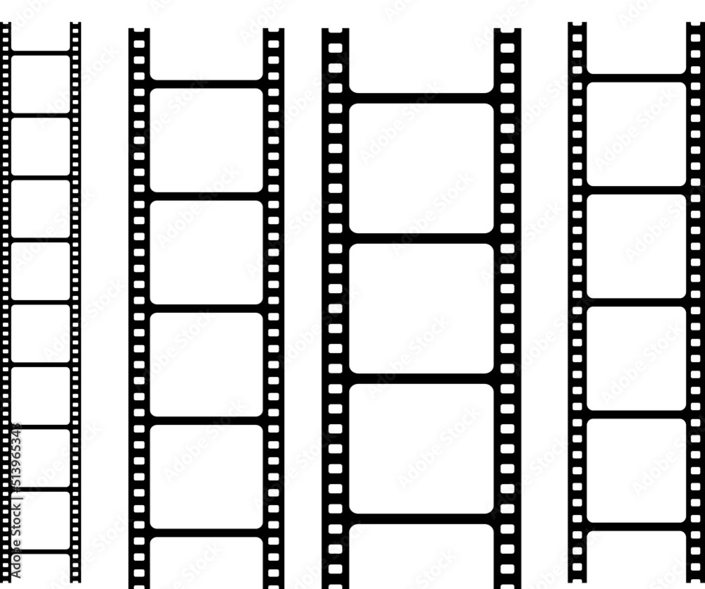 Set of film strip, vector illustration on white background,..eps