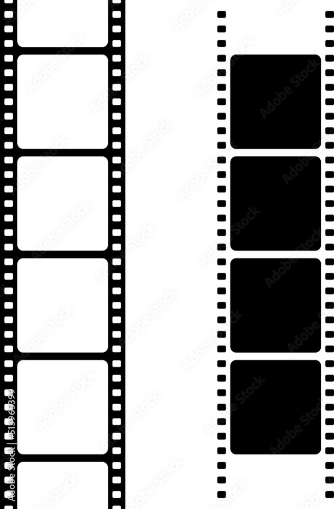 Set of film strip, vector illustration on white background..eps Set of film strip, vector illustration on white background..eps