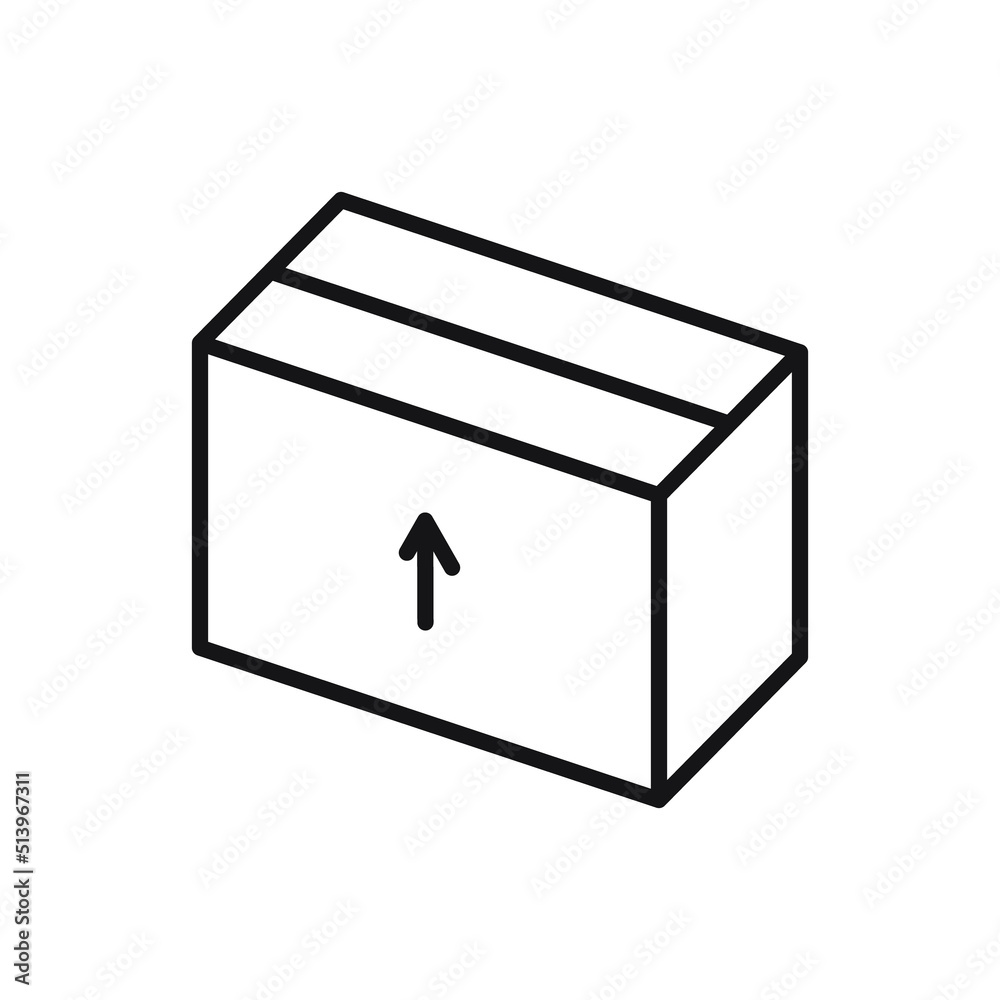 Editable package box line icon. Vector illustration isolated on white background. using for website or mobile app Editable package box line icon. Vector illustration isolated on white background. using for website or mobile app