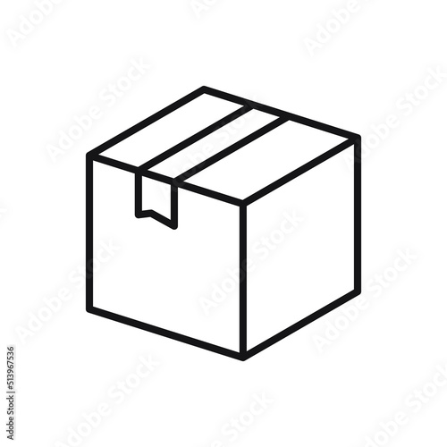 Editable package box line icon. Vector illustration isolated on white background. using for website or mobile app