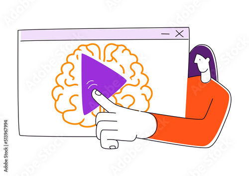 Virtual class. Online Learning School Education Program. Self-study video lesson.