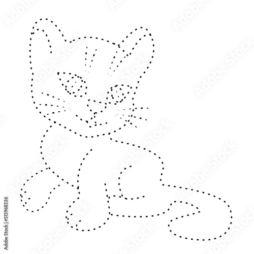 Drawing and Paint Cute Cartoon Cat. Educational Game for Kids Stock Vector  - Illustration of template, safari: 116683717