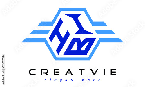 HIB three letter geometrical wings logo design vector template. wordmark logo | emblem logo | monogram logo | initial letter logo | typography logo | business logo | minimalist logo | photo