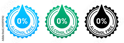 Alcohol-free vector label icon. Product sticker sign symbol illustration.
