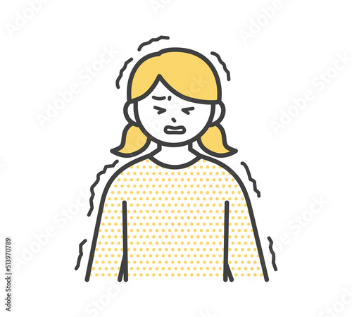 痙攣している女の子のイラスト素材