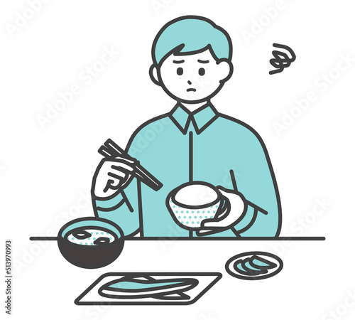 食事をする男性のイラスト素材
