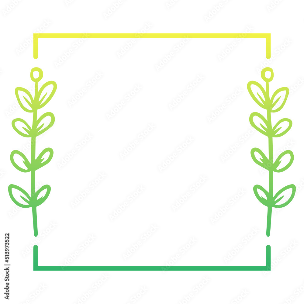 green floral square frame green floral square frame