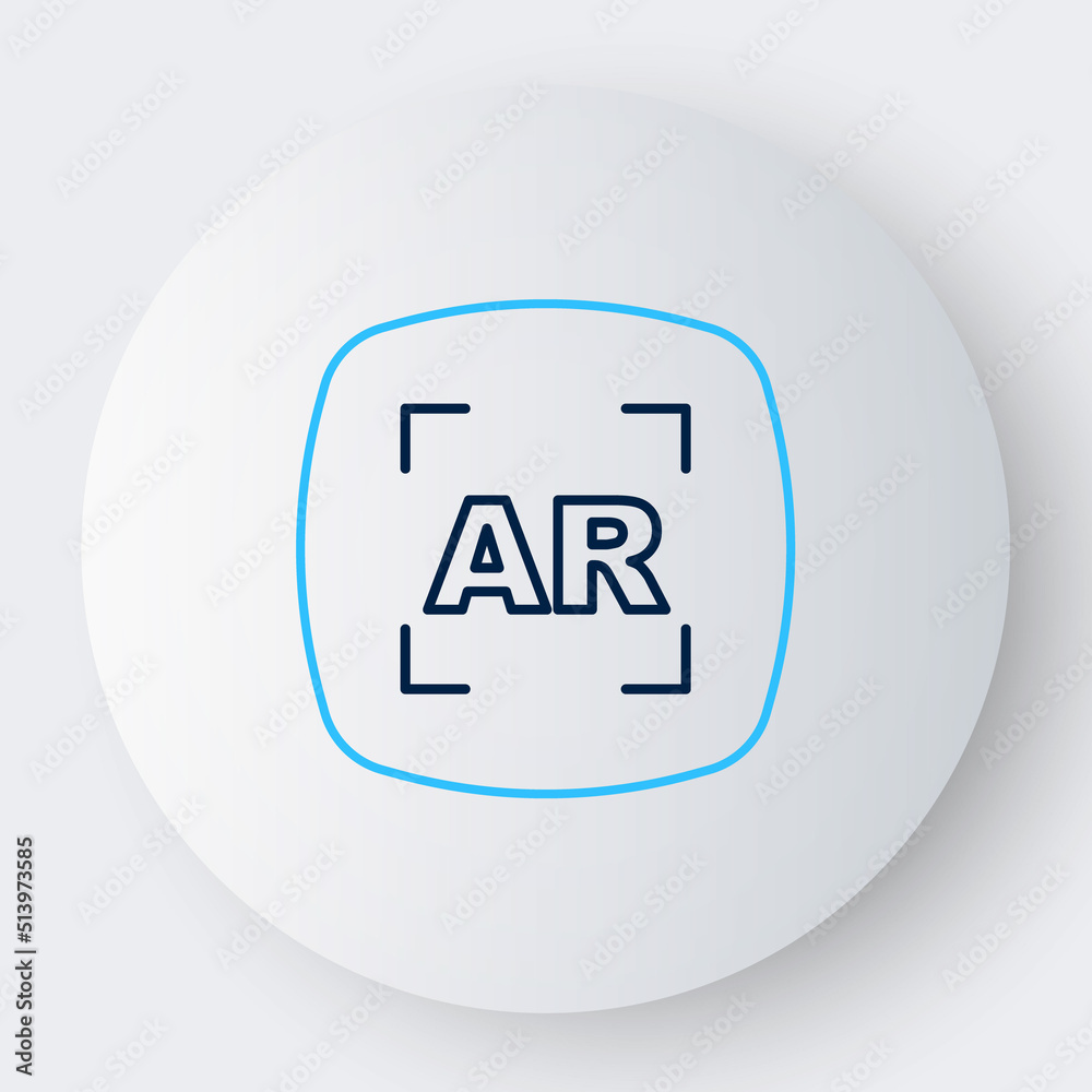 Line Augmented reality AR icon isolated on white background. Virtual futuristic wearable devices. Colorful outline concept. Vector Line Augmented reality AR icon isolated on white background. Virtual futuristic wearable devices. Colorful outline concept. Vector