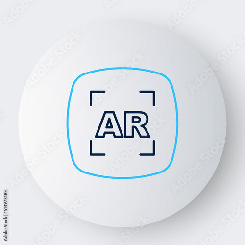 Line Augmented reality AR icon isolated on white background. Virtual futuristic wearable devices. Colorful outline concept. Vector