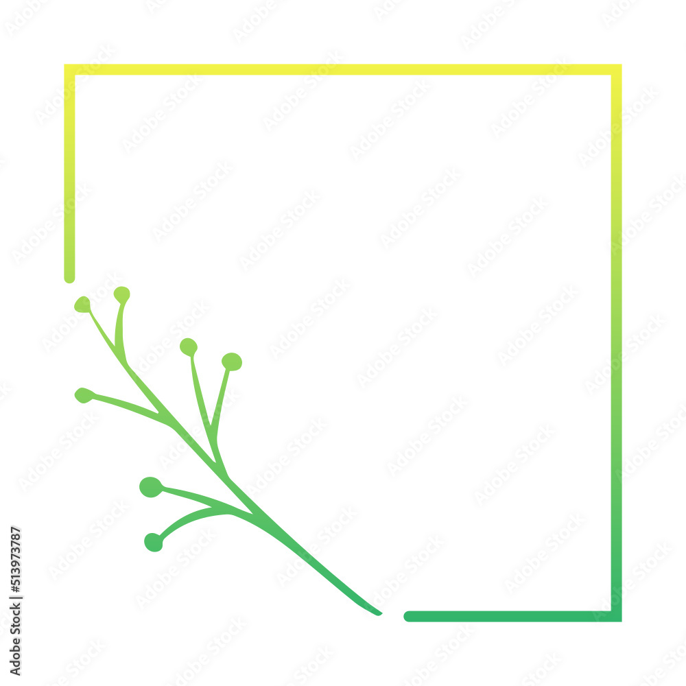 green floral square frame green floral square frame