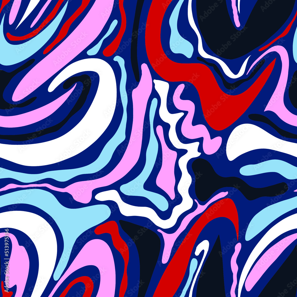 Obraz premium Abstract Hand Drawing Retro Wavy Stripes Brush Strokes Seamless Vector Pattern Isolated Background