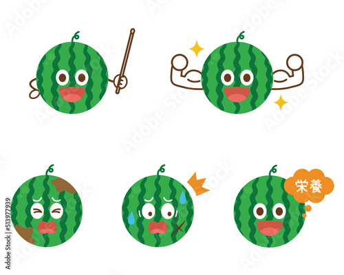 すいか　キャラクター　イラストセット