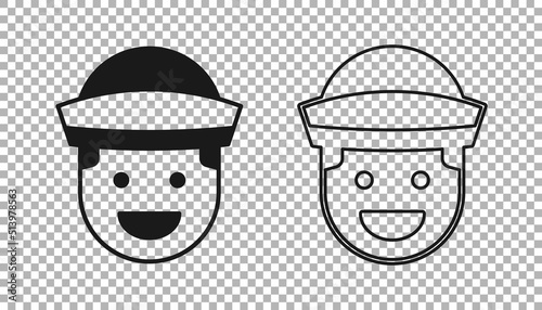 Black Sailor icon isolated on transparent background. Vector