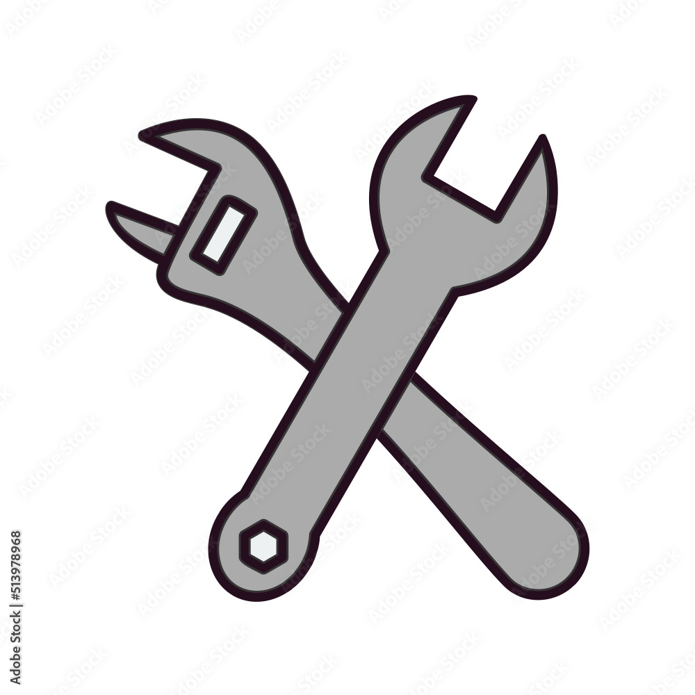 Cross Wrench Icon Cross Wrench Icon