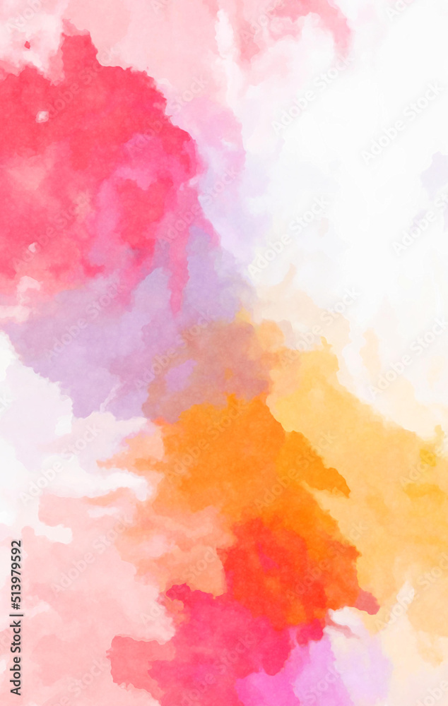 Watercolor painted background. Abstract Illustration wallpaper. Brush stroked painting. 2D Illustration.