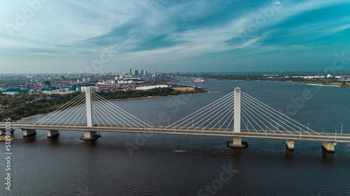 Hanging bridge connects Dar es salaam city photo