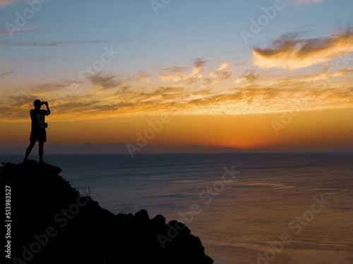 Sunrise on Faliraki east coast  Rhodes