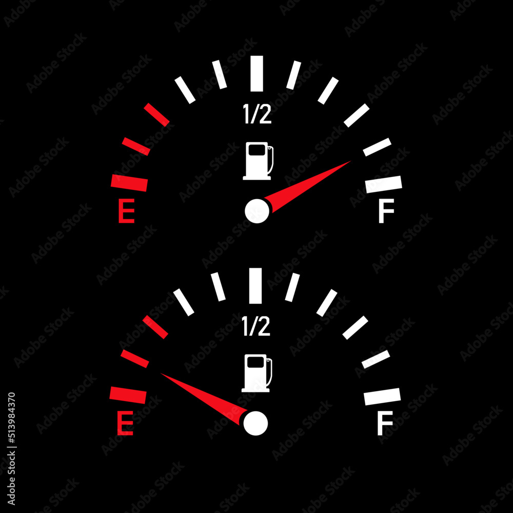 gasoline car scale on a black background.