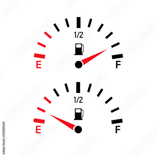 gasoline car scale on a white background.