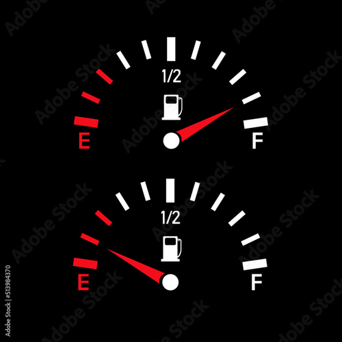 gasoline car scale on a black background.