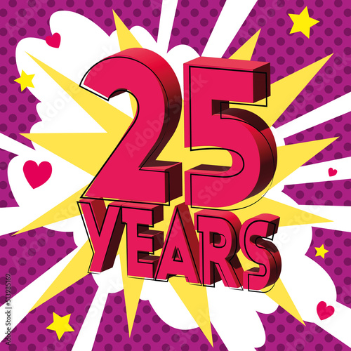 25 ans Carte Anniversaire BirthDay popart Rose