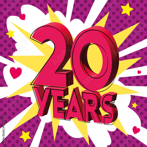 20 ans Carte Anniversaire BirthDay popart Rose