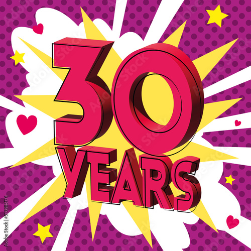 30 ans Carte Anniversaire BirthDay popart Rose