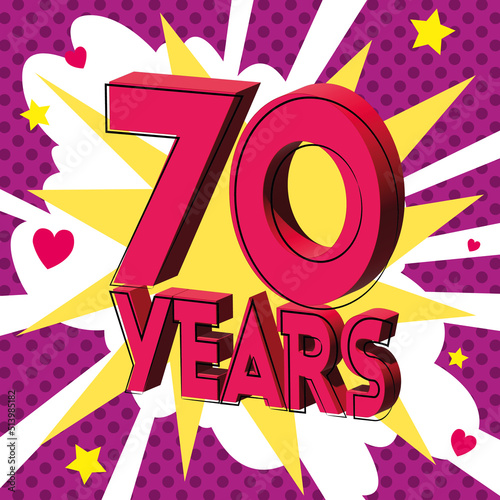70 ans Carte Anniversaire BirthDay popart Rose