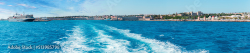 Panoramic view of the city of Rhodes from the sea, Greece © LALSSTOCK