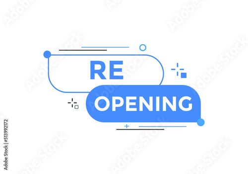 Re-opening button. Re-opening web templates. Social Media banner.