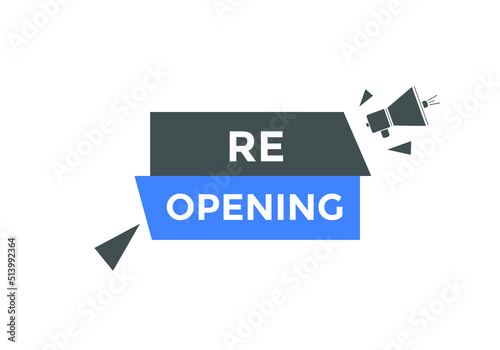 Re-opening button. Re-opening web templates. Social Media banner.