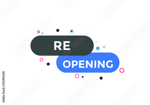 Re-opening button. Re-opening web templates. Social Media banner.