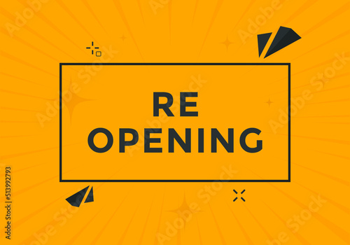 Re-opening button. Re-opening web templates. Social Media banner.